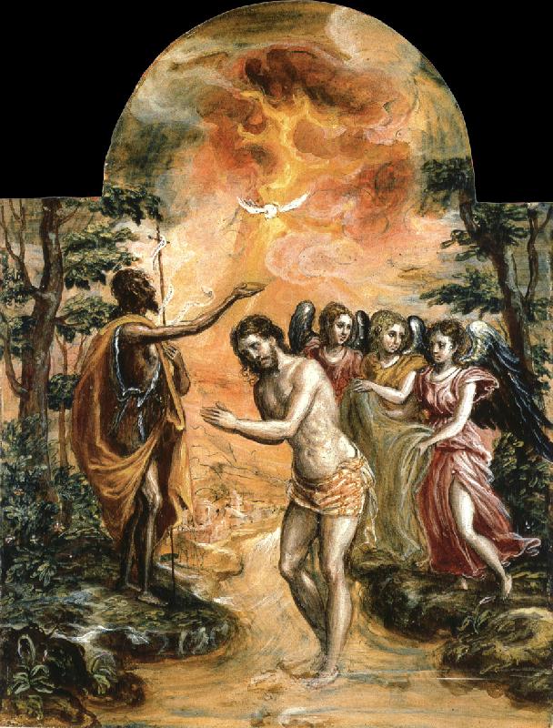 El Greco The Baptism of Christ Sweden oil painting art